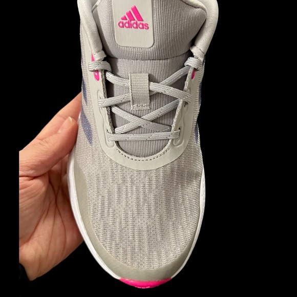 Adidas EQ21 Youth Girls Running Shoes Size 5/ Women's Size 7 Gray Pink Blue - Picture 4 of 12